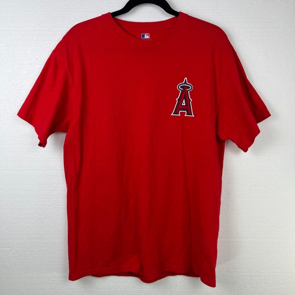 MLB T-Shirt Mens Large Red Josh Hamilton‎ #32 Los Angeles Angels